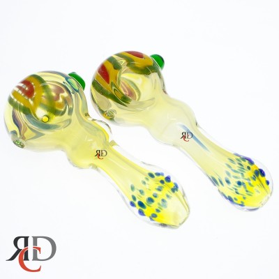 GLASS PIPE FUMED & RASTA GP4081 1CT GLASS PIPE FUMED & RASTA GP4081 1CT